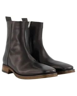 Men's Calfskin Leather Ankle Boot Black