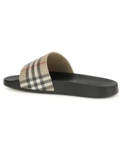 Men's Check Slides Archive Beige Ip Chk Rubber Sandal