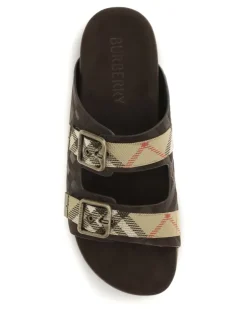 Men's Check Suede Urchin Sandals Snug Brown