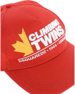 Men's Climbing Twins Logo Baseball Cap Red Accessories > Beanies & Hats