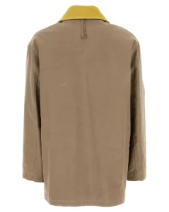 Men's Coat Beige Nylon Cotton