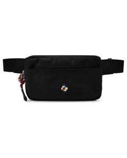 Men's Colorful Cross Logo Belt Bag Black Textile