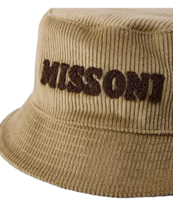 Men's Cord Logo Bucket Hat Beige Accessories ><noscript><img width=