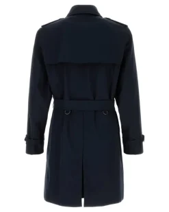 Men's Dark Blue Gabardine Heritage Kensington Trench Coat Coalblue Navy