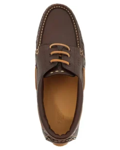 Men's Deck Logo Lace-Up Shoes Brown > Derby & Oxfords