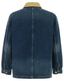 Men's Denim Warren Chore Coat Bluedustyhbrowndarkusedwash Exterior: Cotton Giubbini Jacket