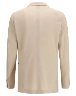 Men's Double-Breasted Jacket 200 Outer: Cotton; Inner: Cupro Blazers E Vests Beige
