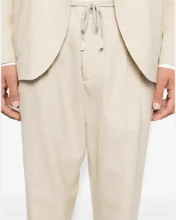 Men's Drawstring-Waist Suit Ss26 M Beige