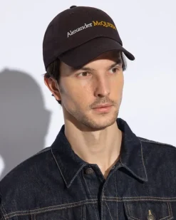 Men's Embroidered Logo Baseball Cap Black Accessories ><noscript><img width=