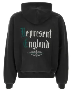 Men's England Hoodie Black Cotton Hoodies