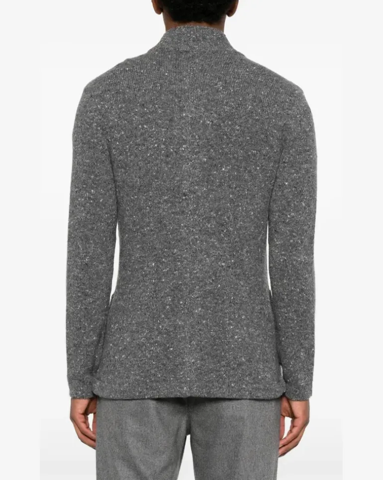 Men's Flecked-Knit Button-Up Cardigan Aw26 M