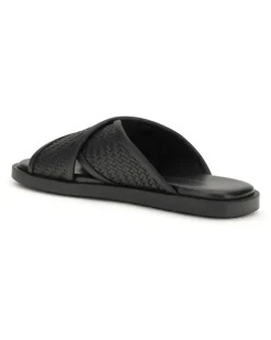 Men's Gancini Sandals Nero Calf Leather Bos Taurus Black