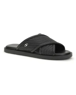Men's Gancini Sandals Nero Calf Leather Bos Taurus Black