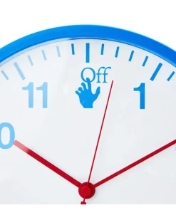 Men's Hand Off Logo Quartz Wall Clock Blue Accessories > Jewelry