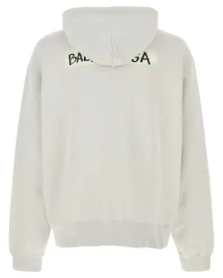 Men's Hoodie White Cotton Sweater