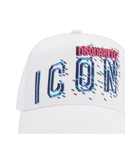 Men's Icon Pixel Logo Baseball Cap White Accessories ><noscript><img width=