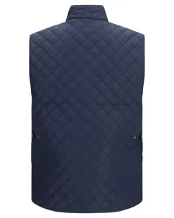 Men's Icon Quilted Nylon Gilet Navy Blue Polyester Down Jackets Coat
