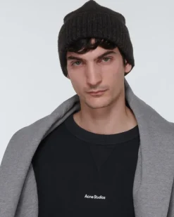 Men's Korval Wool Blend Beanie Black Accessories ><noscript><img width=