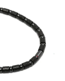 Men's 18kt Rose Gold Carbonio Diamond Bracelet Ss26 W Black