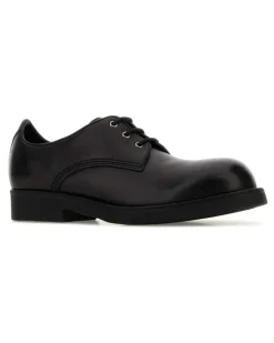 Men's Leather Lace-Up Oxford Black Bovina