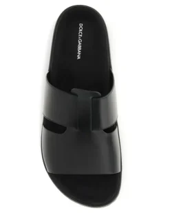 Men's Leather Sandals Nero Black