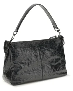 Men's Le City Moto Small Shoulder Bag Black Lamb Ovis Aries
