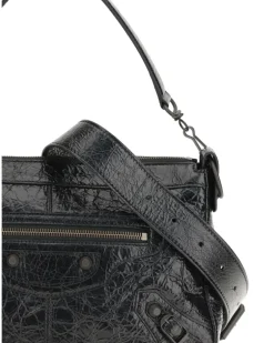 Men's Le City Moto Small Shoulder Bag Black Lamb Ovis Aries