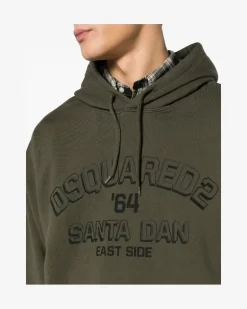 Men's Logo-Embossed Cotton Hoodie Ss24 M Olive