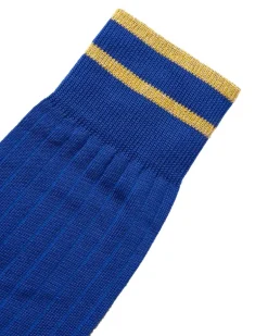 Men's Logo Intarsia Socks Blue Clothing > Underwear