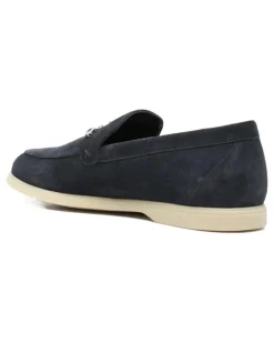 Men's Logo-Plaque Suede Loafers Ss26 M Navy