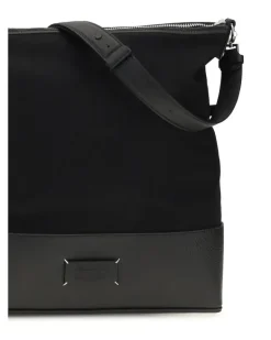 Men's Medium 5ac Hobo Shoulder Bag Black Calf Leather Bos Taurus
