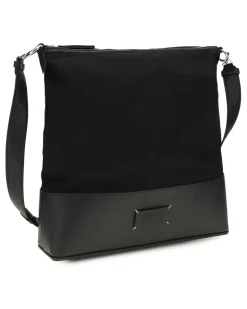 Men's Medium 5ac Hobo Shoulder Bag Black Calf Leather Bos Taurus