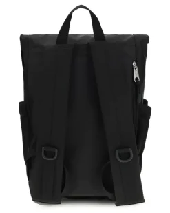 Men's Metal Carabiner Detail Backpack Black-White Nylon Backpacks Black/white