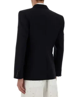 Men's Midnight Blue Wool Blazer Navy Exterior: Lining: Cupro Giacche E Gilet Jacket