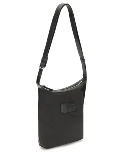 Men's Numeric Vertical Shoulder Bag Black Nylon