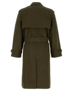 Men's Olive Green Cotton Trench Coat Marsh