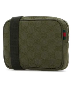 Men's Olive Green Gg Fabric Crossbody Bag Dvinoldvobvrv Clutch