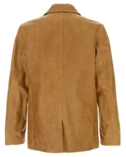 Men's Opening Blazer Camel Bovine Leather Blazers