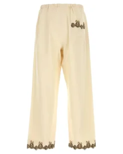 Men's Pajama Joggers Beige Wool