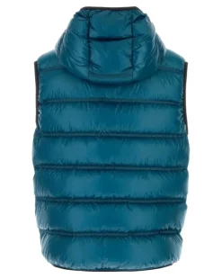 Men's Petrol Blue Nylon Sleeveless Pantestrel Down Jacket 74l Giacche E Gilet