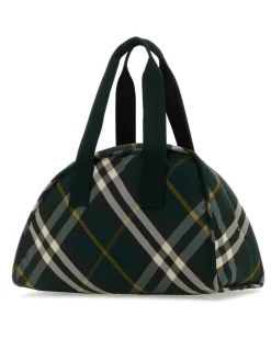 Men's Plaid Nylon Travel Bag Green