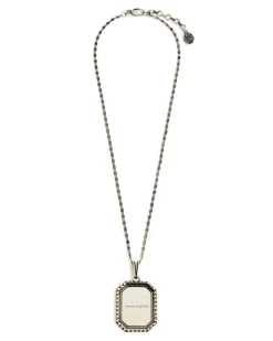 Men's Plate Medallion Cameo Chain Necklace Silver Accessories ><noscript><img width=