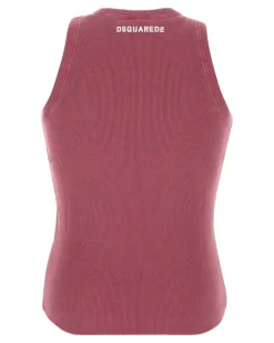 Men's Ribbed Cotton Tank Top Pink Tops