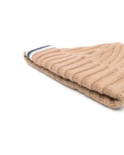 Men's Ribbed-Knit Cashmere Beanie Aw22 M Beige