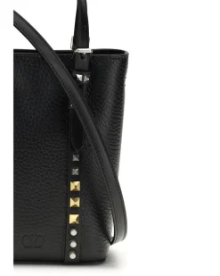 Men's Rockstud Mini Bucket Bag Nero Calf Leather Bos Taurus Beauty Cases rockstud Black