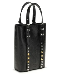 Men's Rockstud Mini Bucket Bag Nero Calf Leather Bos Taurus Beauty Cases rockstud Black