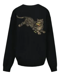 Men's Rws Jumping Tiger Cardigan - Cotton Black Ready-To-Wear Sweatshirts