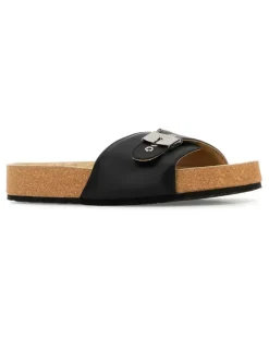 Men's Sandal Slipper Black Calf