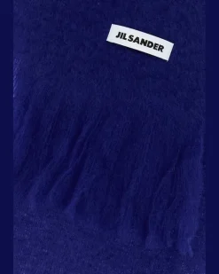 Men's Scarf Navy Mohair Wool Nylon
