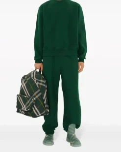 Men's Shield Check Nylon Backpack Green Bags > Backpacks